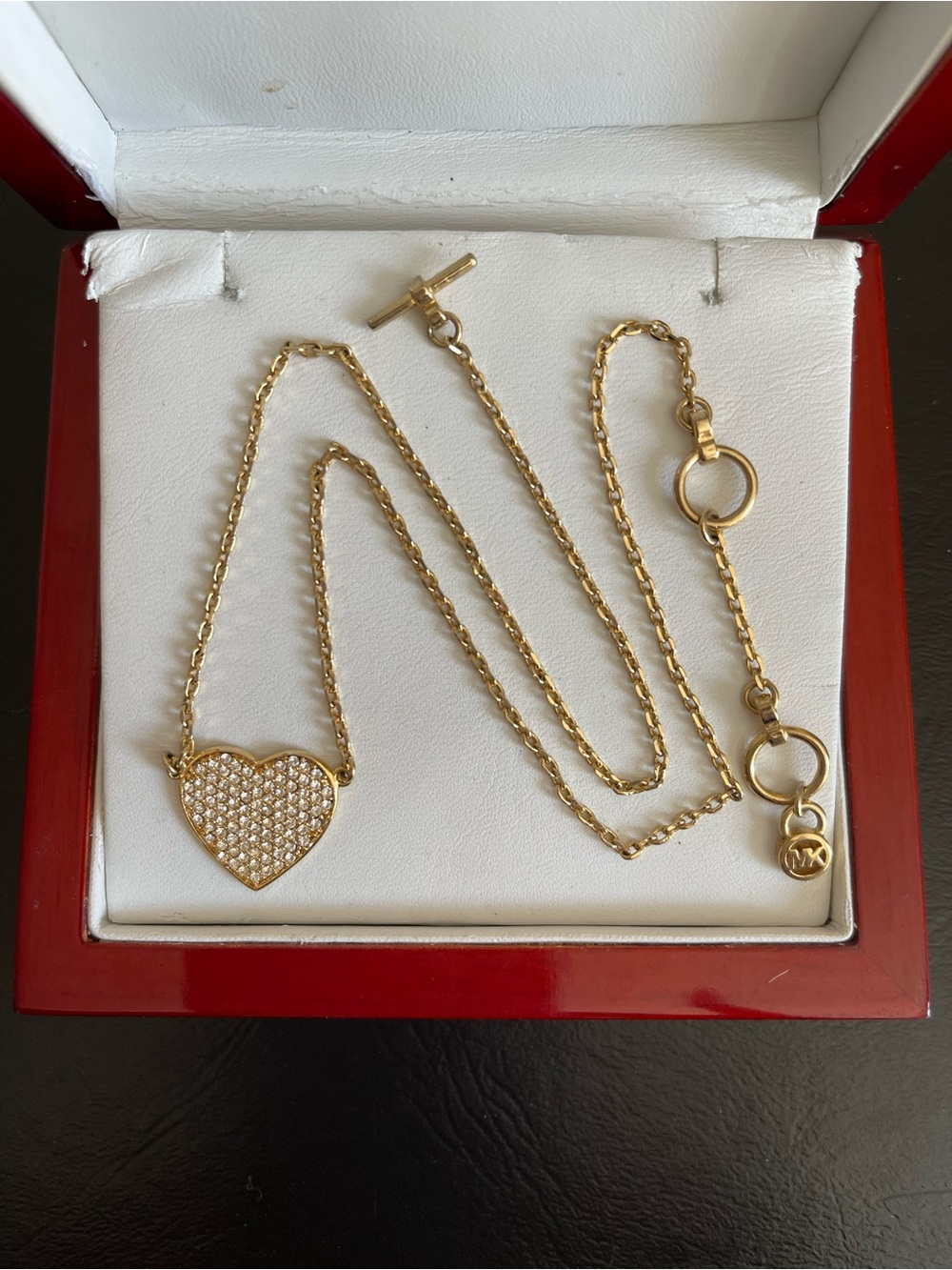Michael Kors Gold Pave Heart Pendant Necklace - Picture 3 of 7